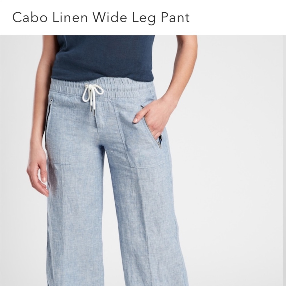 Athleta Cabo Linen Wide Leg Pant